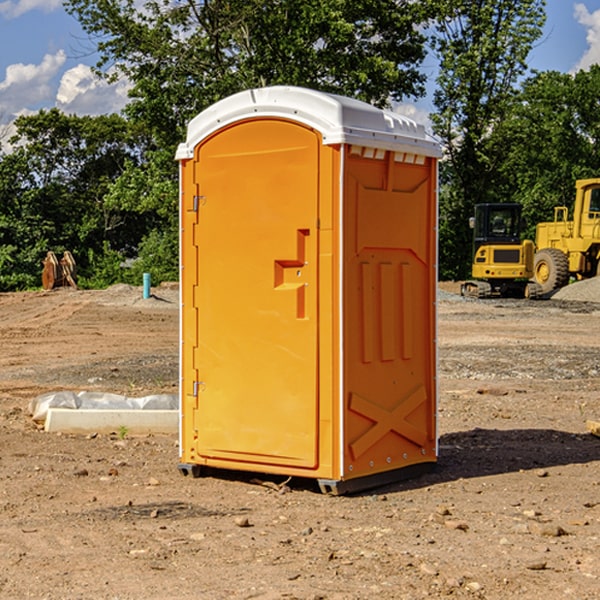 how often are the porta potties cleaned and serviced during a rental period in Guildhall